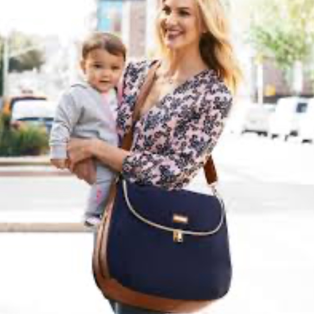 Skip Hop Men's Bag in Navy and Brown